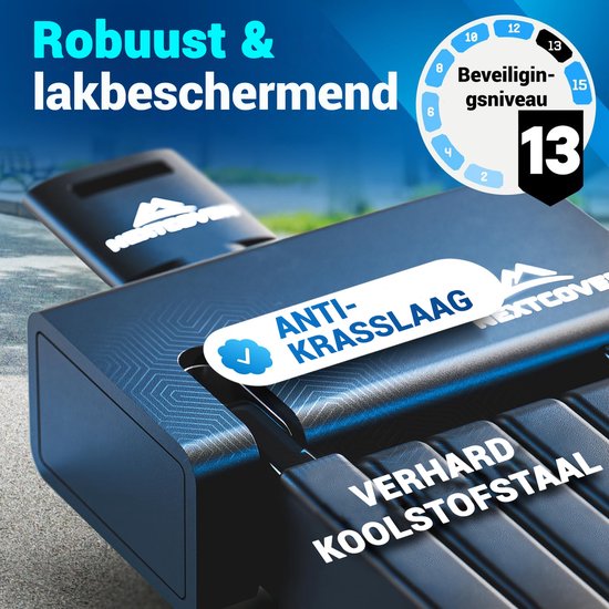 Nextcover Faltschloss 120cm FoldOne | Fahrradschloss mit drei Schlüsseln | Fahrradschloss mit Halterung | Schloss für Fahrräder, E-Bikes, E-Scooter | SteelSecure Technology 3.0