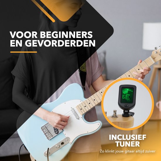 Finesse E-Gitarre mit Verstärker – inklusive Videokurs – TE-Gitarre – Erwachsene – Kinder – Blau