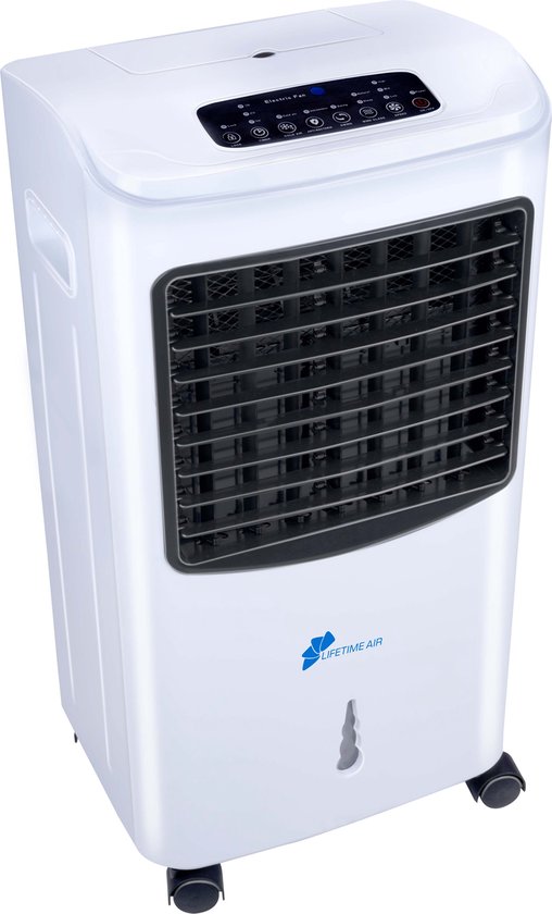 Lifetime Air Air Cooler 8L - Luftkühler mit Fernbedienung - Luftumwälzung 463mÂ³/h - leicht zu bewegen - 3 Geschwindigkeiten - 65dB - digitale LED-Anzeige - weiß