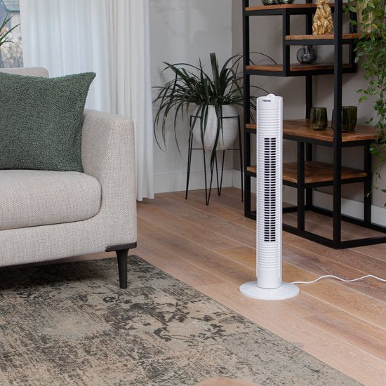 Tristar Turmventilator – Timer bis zu 120 Min. – Schwenkbar – 3 Geschwindigkeitsstufen – Leise & kompakt – VE‑5900 – Weiß