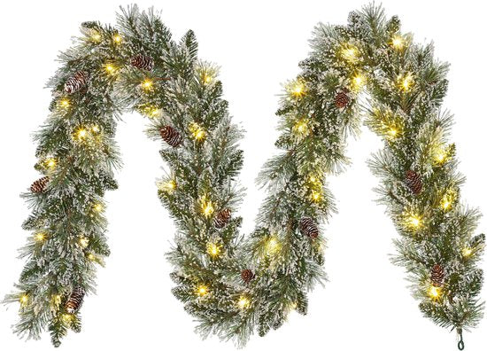 Black Box Trees Vandans Girlande mit LED-Beleuchtung - L270 cm - Grün gefrostet