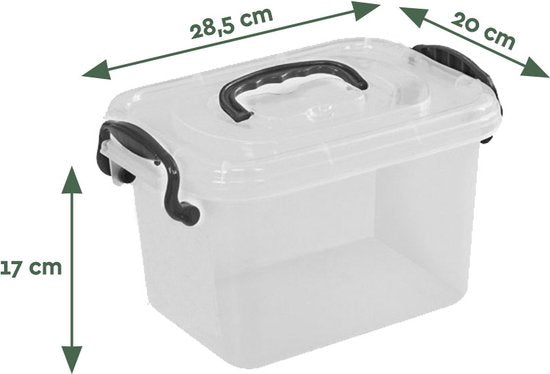 BRASQ Aufbewahrungsbox 6 Liter – 3er-Set – Aufbewahrungsbox aus Kunststoff – transparent – Aufbewahrungsbehälter – Aufbewahrungsbox mit Deckel