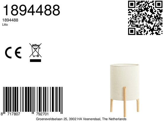 Light & Living Tischlampe Braun – Holz – Ø 28 x 44 cm – E27