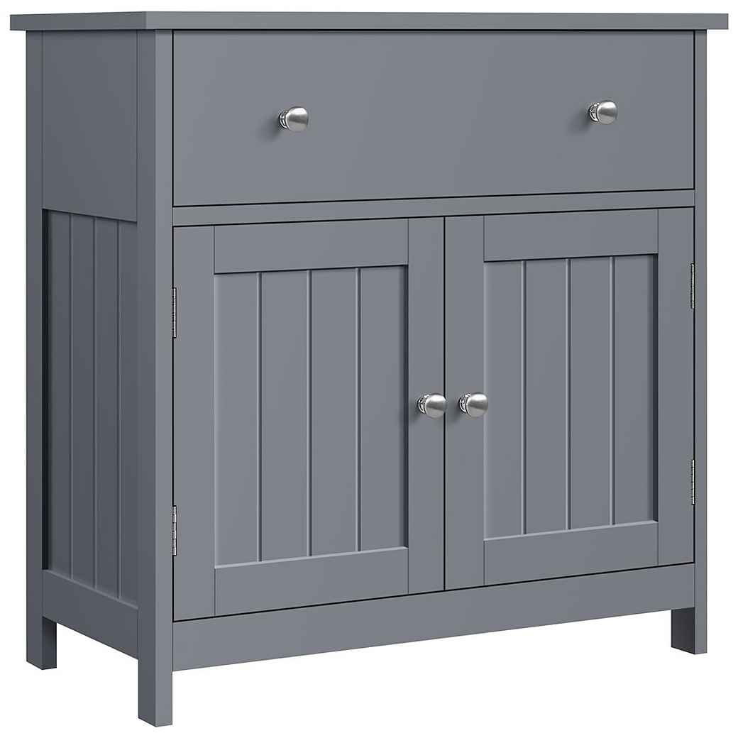Waschbeckenunterschrank – Schublade – 2 Türen – MDF – 60 x 30 x 60 cm – Dunkelgrau