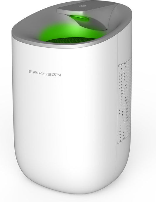Erikssøn Luftentfeuchter Dry Pro - Entfeuchtet bis zu 0,6 Liter pro Tag - Geeignet für Haus, Schlafzimmer und Badezimmer und Wohnzimmer und Keller - Luftentfeuchter - Weiß