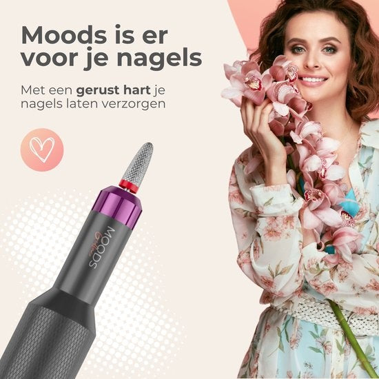 Moods Gellac Professional Electric Nail Grinder - 20000RPM - Cordless and Rechargeable - Grau - Nagelfeile - Maniküre & Pediküre Set - Nagelfeile Electric