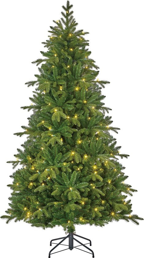Black Box Trees Brampton Künstlicher Weihnachtsbaum Slim mit LED-Lichtern - H185 x Ø114 cm - Grün