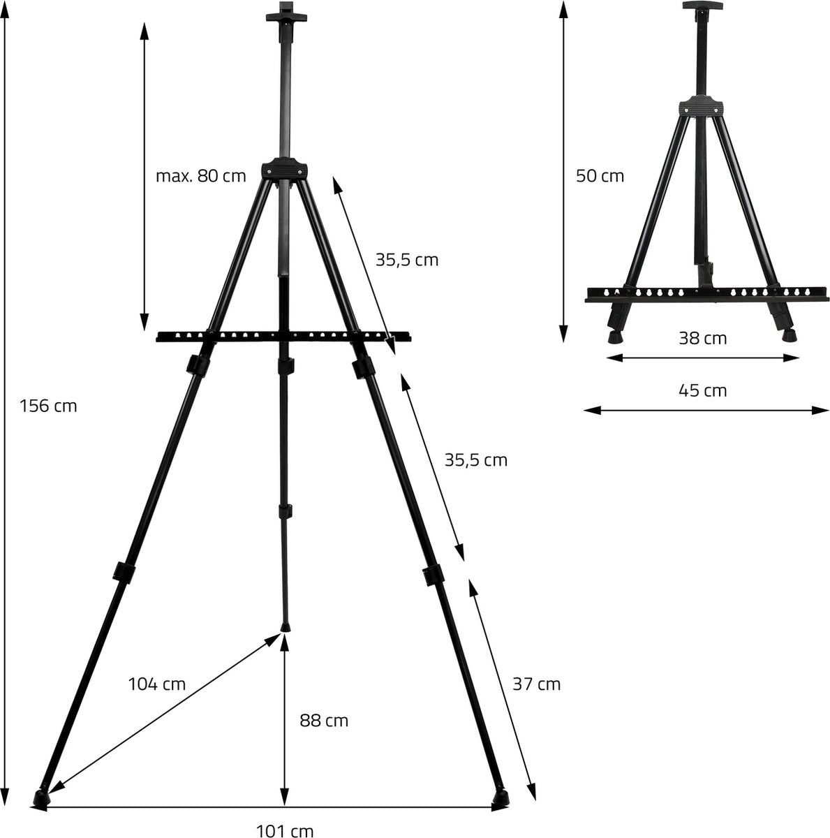 Staffelei klappbar - mit Tasche - höhenverstellbar