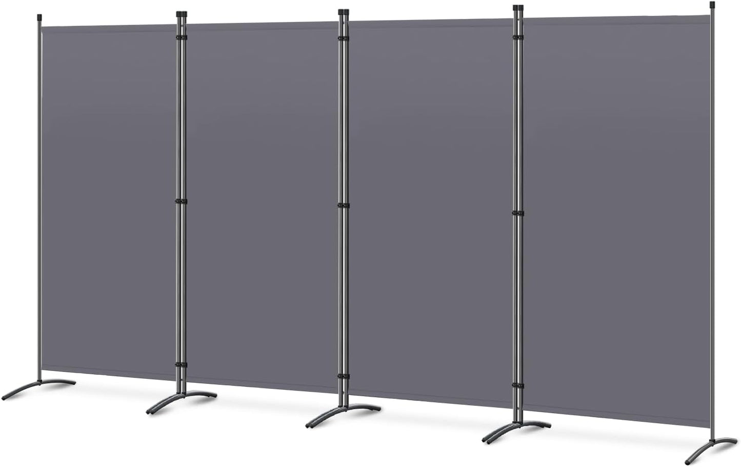 Angel Living Paravent 4-teilig - Faltwand 324 x 170 cm - Unsichtbarkeitsschutz für drinnen & draußen (Garten, Wohnzimmer, Schlafzimmer, Büro) - Grau