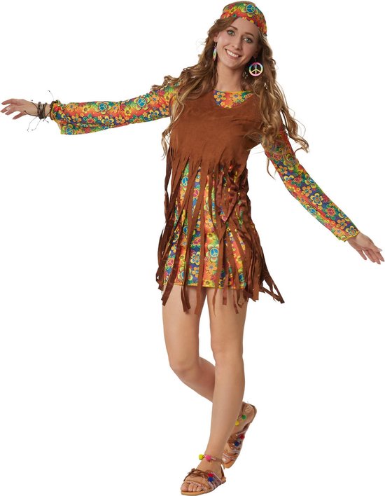 dressforfun - Rebel Hippie Squaw L - Faschingskostüm Halloween Kostüm Faschingskostüm Karneval Partykleidung Partykleidung - 302625