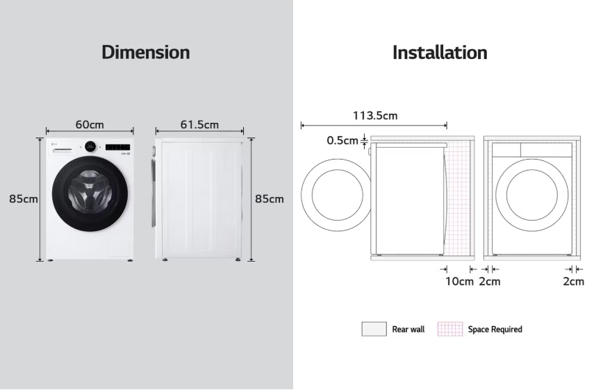 LG F4WX809Y AI DD Waschmaschine 9 kg | TurboWash 39 | 60x56,5x89 cm
