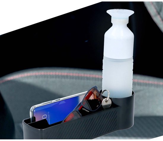 Dunlop Auto-Organizer – mit Getränkehalter – rutschfeste Matte – Schwarz