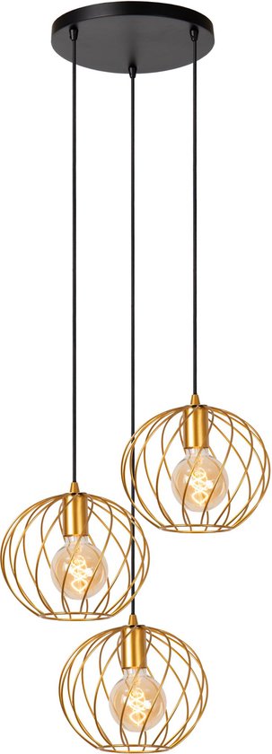 Lucide DANZA – Hängeleuchte – Ø 50 cm – 3xE27 – Mattgold / Messing