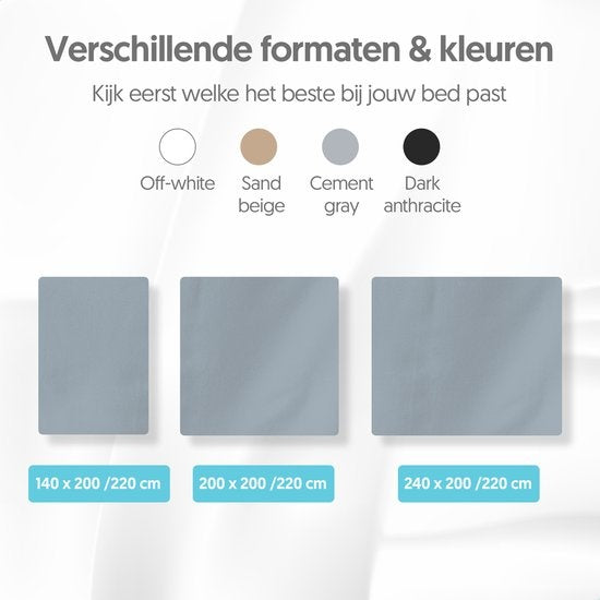 Dreamlab Dekbedovertrek set - 240 x 200/220 cm - Beddengoed met kussensloop - Twee persoons - Vier seizoenen - Microvezel - Stone Gray