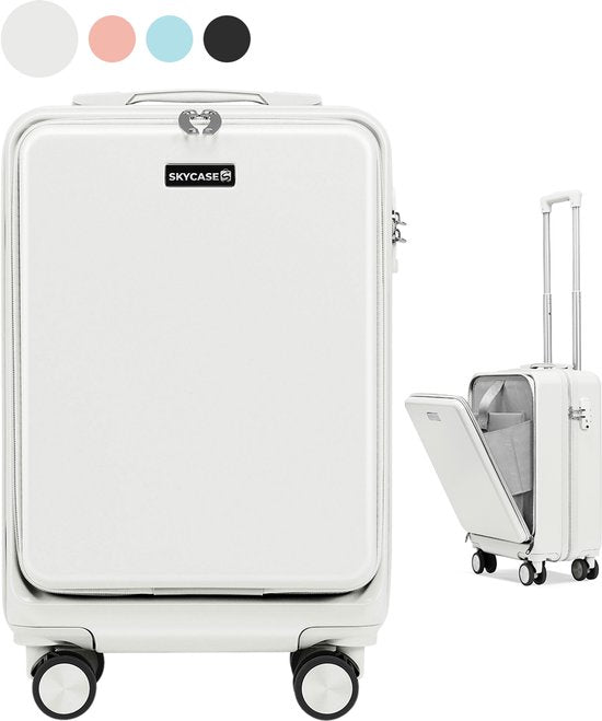 Skycases - Handgepäck Koffer - TSA-Schloss und Laptop-Fach - 35L - 55 cm - Off-white
