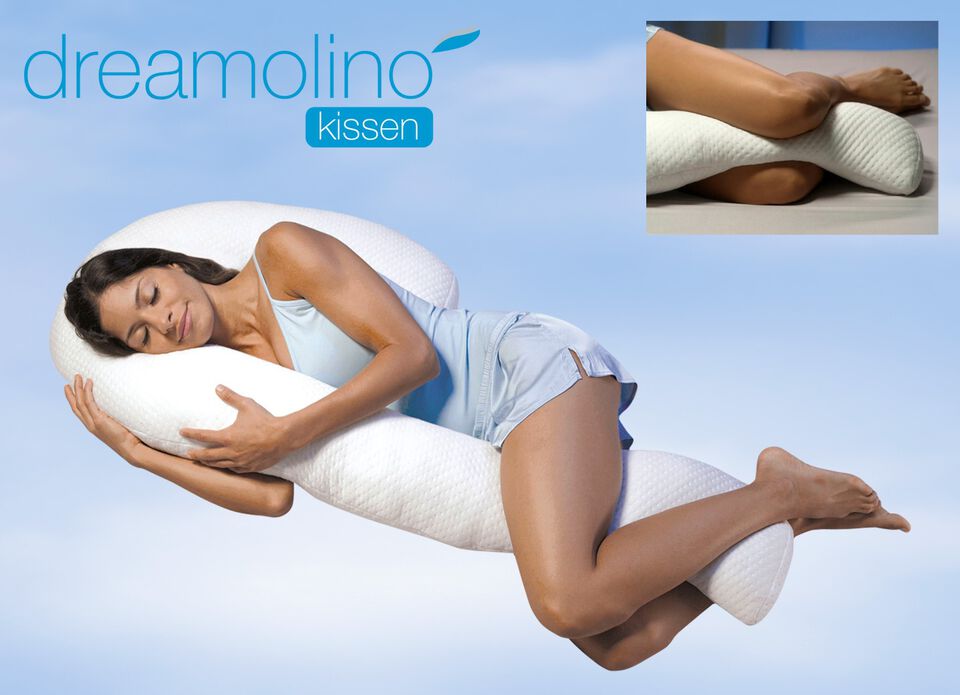 Dreamolino Swan Pillow Körperkissen – Ergonomisches 7-in-1-Komfortkissen – Für Seiten-, Rücken- und Bauchschläfer – 132 x 63,5 x 15 cm – Weiß