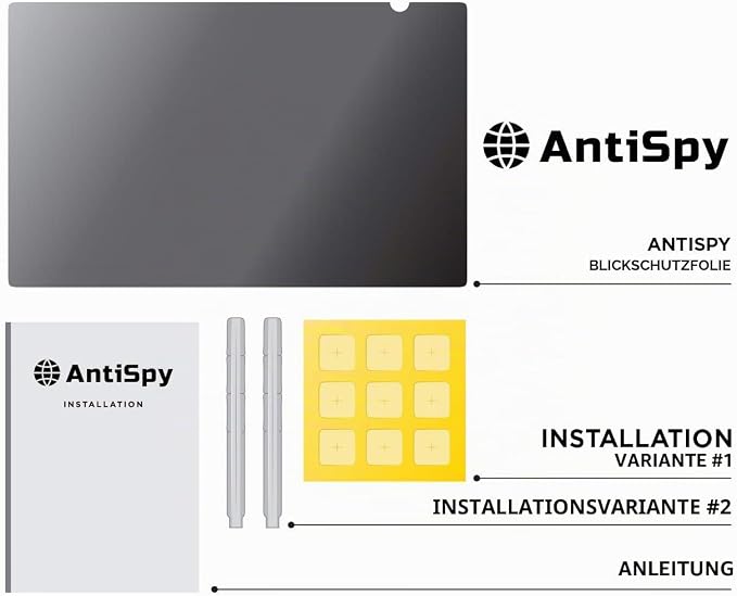 Cobus Privacy Screen Filter Monitor – Anti-Spy-Bildschirmfolie – 30°-Datenschutz – kratz- und fingerabdruckbeständig