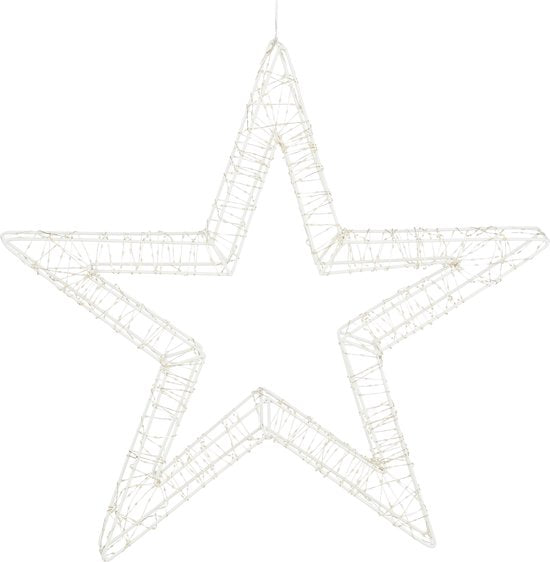 Luca Lighting Star Pendelleuchte mit warmweißer LED-Beleuchtung - Ø56 cm - Metall - Weiß