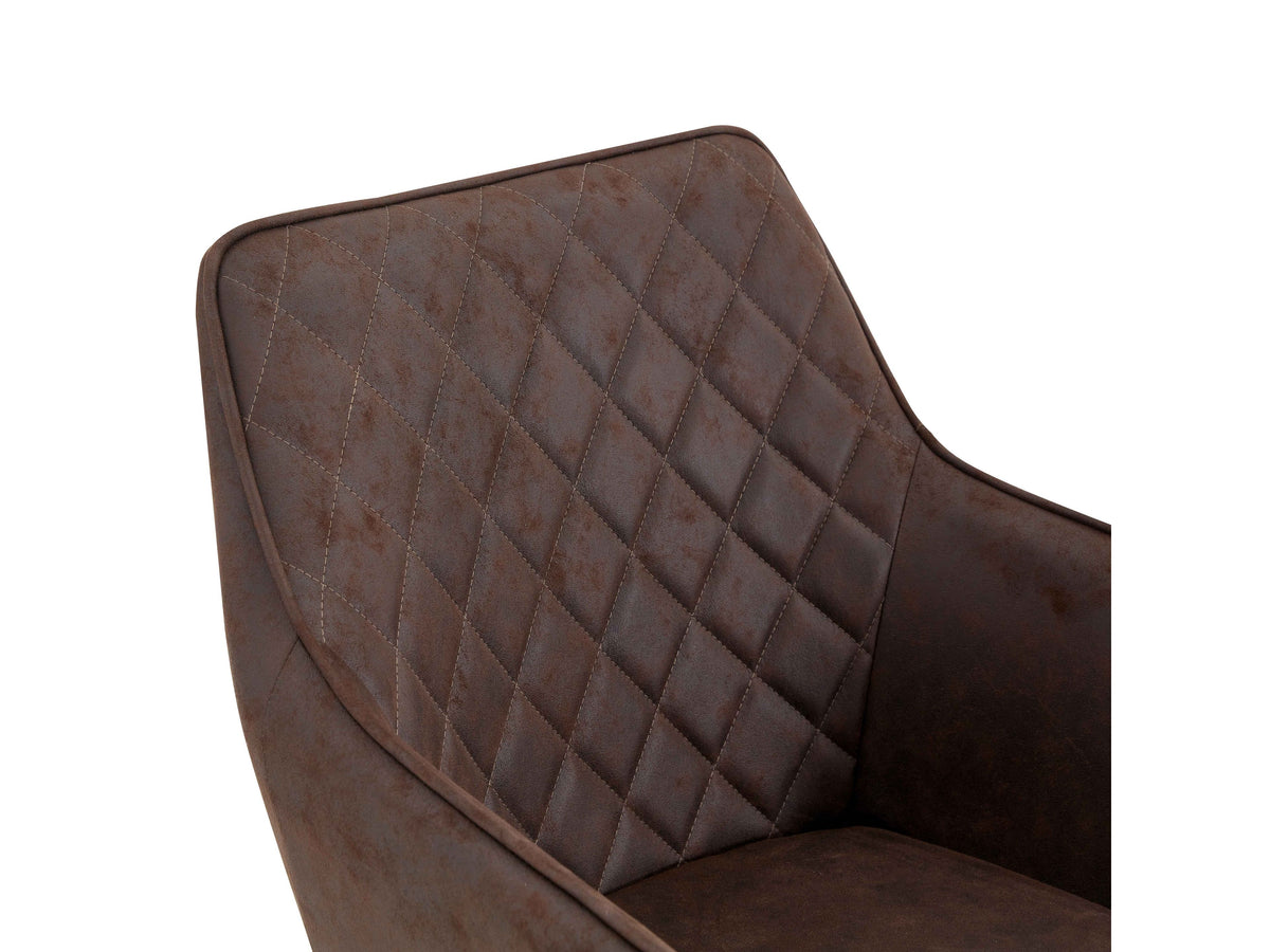Multifurn Esszimmerstuhl Elin – 2er-Set – Braunes Mikroleder