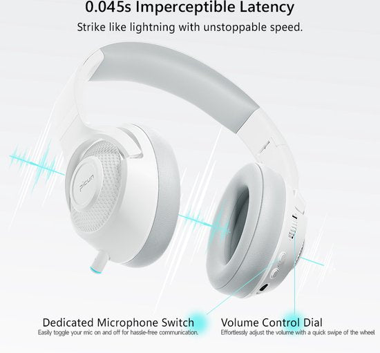 Picun - BG-01 - Kopfhörer - Gaming-Headset - Kabellos/Bluetooth - Multi-Plattform - Weiß