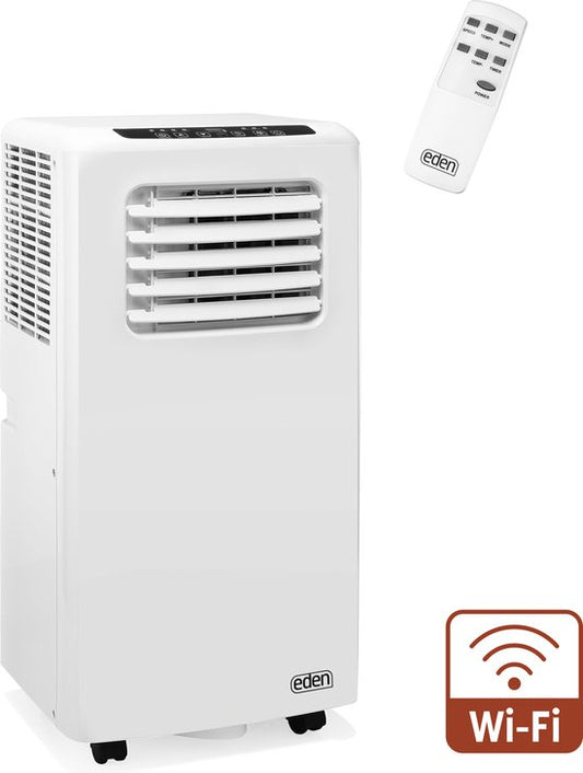 Mobile Klimaanlage – Eden ED-7016 Klimaanlage auf Rädern – Steuerbar über App und Fernbedienung – 7000 BTU – Energieeffizienzklasse A - Für Räume bis zu 60 m³ - Temperatureinstellung von 16 °C bis 31 °C - Auch als Ventilator und Luftentfeuchter einsetzbar