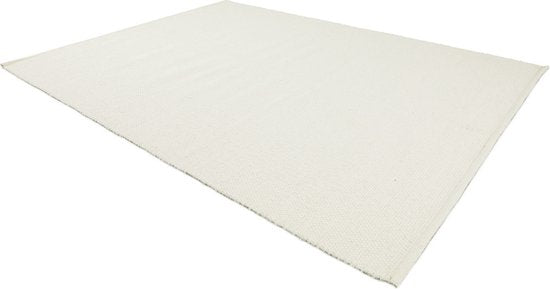 Lifa Living - Wollteppich - Weiß - 160 x 230 cm - 70% Wolle und 30% Baumwolle - Florhöhe 6 mm - Gewebt