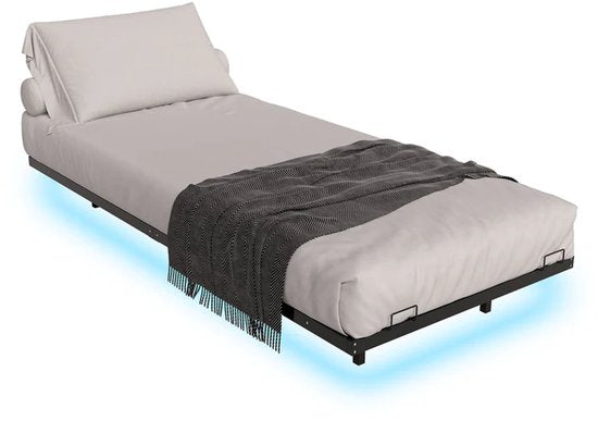 Metallbett Palamos - 90 x 200 cm - Inkl. LED - schwarz