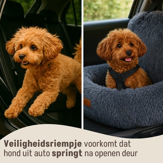 By Cee Cee Hundekorb Auto - Original Auto Hundekorb - Autositz Hund Rücksitz - Autokorb Hund - Autositz Hundedecke - Autositz Hund - auch für Seitensitz - Dunkelgrau