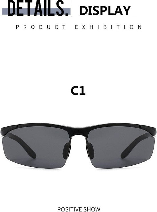 Garpex Radsportbrille - Sportbrille - Polaroid Sonnenbrille - Rennrad - Mountainbike - Motorrad - Schwarz