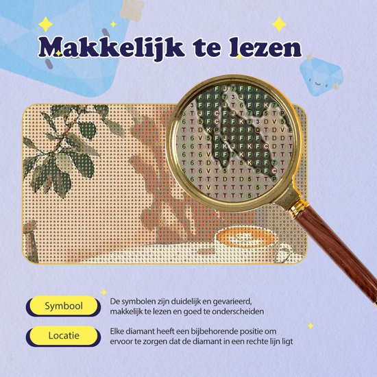 Rubye® Diamantmalerei - Diamantmalerei Erwachsene - Diamantmalerei Kinder - Diamantmalerei Komplettpaket - Kaffeeterrasse - 30x40cm