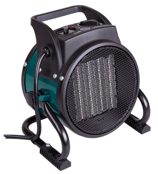 VONROC Elektroheizgerät - Strahlheizgerät - Heizlüfter - Keramik - 3 Stufen: 1000W/2000W/Ventilator - für Räume bis zu 20m2 - grün