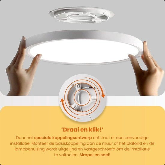 Goliving Deckenleuchte - Deckenleuchte - Led - Extra dünn - Warmweißes Licht - Schlafzimmer - Badezimmer - Wohnzimmer - Ã˜ 23cm - Schwarz
