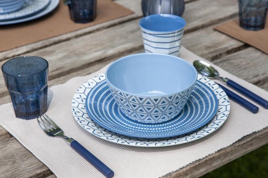 Bo-Camp - Geschirr - Mix & Match- 16 Teile - Blau