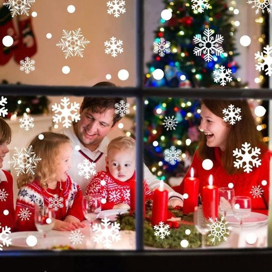 Giftmas - Fensteraufkleber - Weihnachten - Fensterdekoration zu Weihnachten - Weihnachtsaufkleber - Fensteraufkleber Kinder - Weihnachtsdekoration für Innenräume - Weihnachtsdekoration - 45 Stück