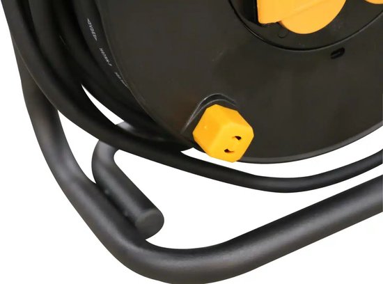 Relectric Pro Kabelrolle – 40 m – 4 Steckdosen – Mit Aufrollknopf – Schutzleiter – IP44 – RELEC493111