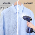 LEBENLANG Wäschedampfer - 1500W - 300 ml Wassertank - Inklusive Handschuh und Aufsätzen - Blau