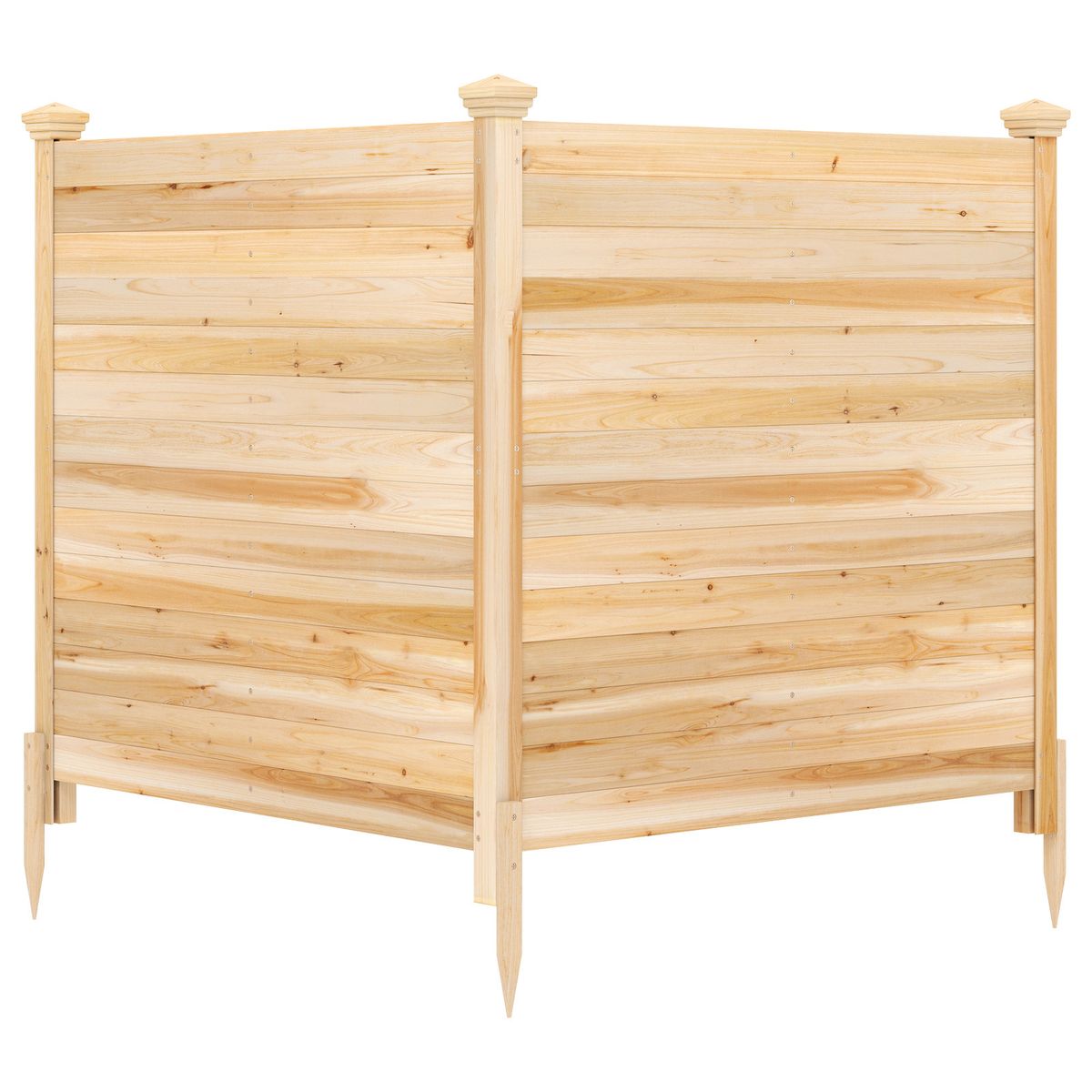 Coast Gartenzaun, 2-teilig – ohne Graben – stabile Holzpfosten – naturbelassen – 1 Stück