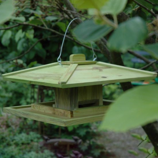Esschert Design Vogelfutterhaus - Grün - 21 cm x 38,5 cm x 21 cm