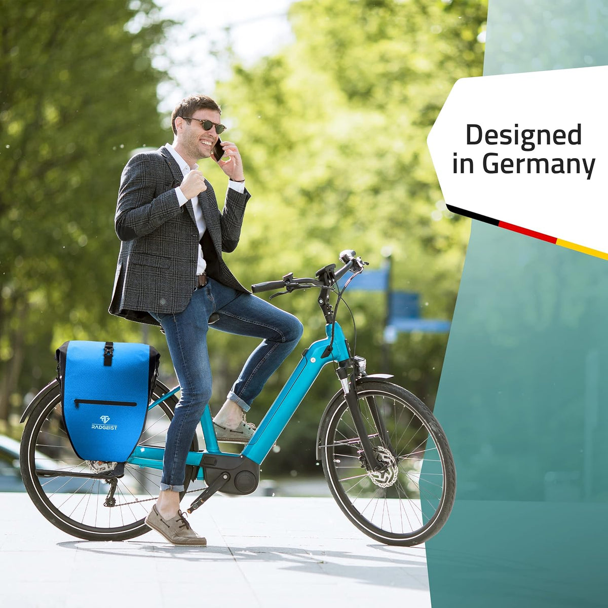 RADGEIST Gepäckträgertasche - Tasche für Fahrradträger - Gepäcktasche wasserdichte Umhängetasche (blau 28L, 2er Set)