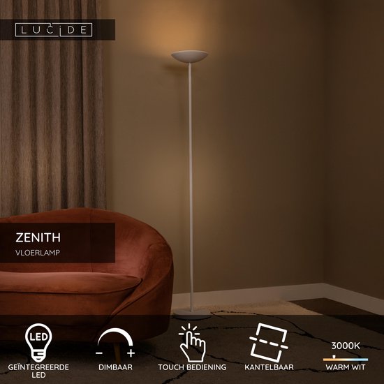 Lucide ZENITH – Stehlampe – LED, dimmbar – 1x20 W, 3000 K – Weiß