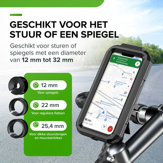 iSetchi Handyhalterung Fahrrad - Wasserdicht - Anti-Schock - schwarz