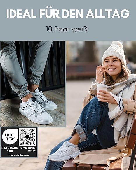 HELDENWERK Premium-Trainersocken - 10 Paar - kurze Sportsocken für Damen und Herren - gekämmte Baumwolle, Komfortbund & nahtlos - Anti-Schweiß - Schwarz, Weiß, Grau