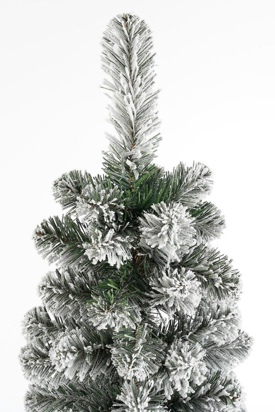 Black Box Trees Kunst-Weihnachtsbaum – Kunst-Weihnachtsbaum H 215 x Ø 56 cm – mit Schnee – Grün, matt