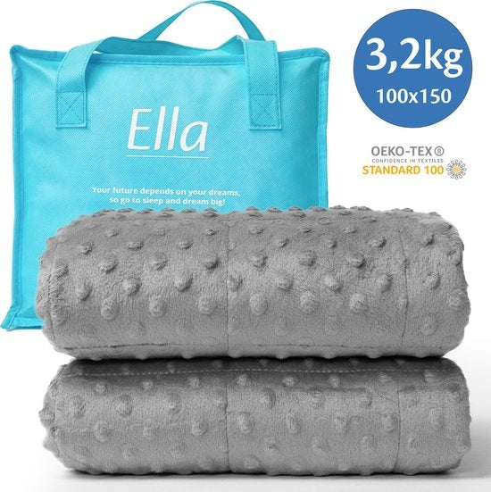 EL Life Wiegedecke Kind 3.2kg - 100 x 150cm - Wiegedecke - OEKO-TEX Baumwolle & Minky Fleece
