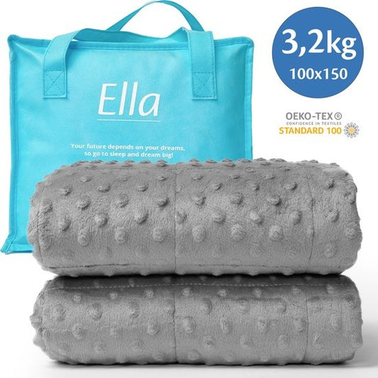 EL Life Wiegedecke Kind 3.2kg - 100 x 150cm - Wiegedecke - OEKO-TEX Baumwolle & Minky Fleece