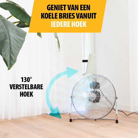 Metall-Bodenventilator 45 cm - 3 Stufen - 130° einstellbar - starker Luftstrom - Tristar VE-5935