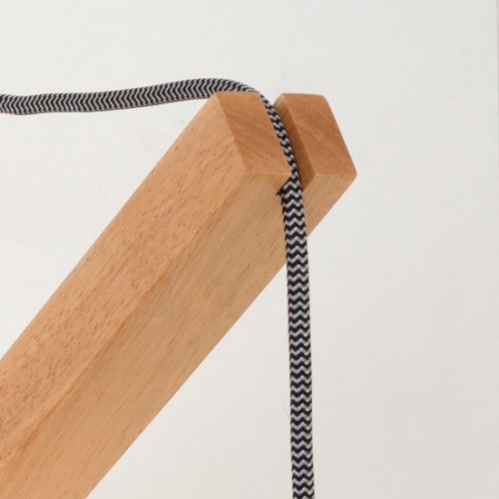 Wandleuchte Mexlite Dion 7787BE, braunes Holz, 30 x 28 cm, mit Ein-/Aus-Schalter, für den Innenbereich, im Skandi-Stil