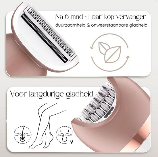 Sansbeauté® 6-in-1 Ladyshave Gesicht - Achseln - Beine - Bikinizone - Rasierer für Frauen - Epilierer - Epilierer für Damen - Trimmer für Frauen - Bikini-Trimmer - USB Wiederaufladbar