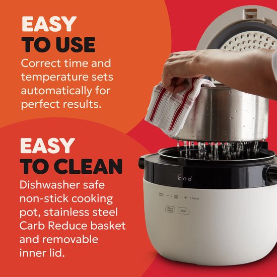 Instant Pot Reiskocher & Dampfgarer 4,8 l – 8 Programme – Slow Cooker – Anbraten – CarbReduce-Technologie – Bis zu 20 Portionen – Mehrkorn