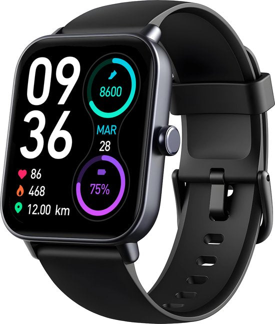 Maoo Boost 2 Smartwatch - Frauen & Männer - Android & iOS - Wasserdicht - Schwarz